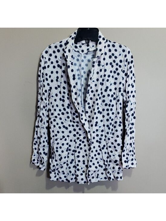 H&M Jackets & Blazers - H&M x Anna Glover Navy Polka Dot Blazer Size 4